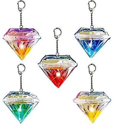 Sunboia Solar Diamond Hanging Lights, Solar Garden Lights,5 Pack RGB 7 Color Changing LED Decorative Lamps for Patio Garden Tree Walkway Lawn Yard Fence Deck