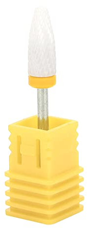 Ceramic Nail Drill Bits,Electric Efile Nail Drill Bits with Holder,Professional Grinding Head for Nail Polishing, carving,etc,Lightweight Portable Nail Drill Bit(yellow)