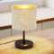 ZMH Tischlampe Landhausstil Nachttischlampe aus Stoff - E27 Fassung Vintage Tischleuchte Wohnzimmer Stern Design Retro Lampenschirm Weiß Nachttischleuchte für Schlafzimmer Hotel Kinderzimmer kaffe