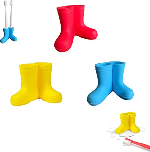 Zahnbürstenhalter, 3 Stück Zahnbürstenhalter Silikon, Regenstiefelform, Netter Organizer für Ihr Badezimmer, Perfekter Zahnbürstenhalter für Kinder, für Bad, Schlafzimmer, Büro