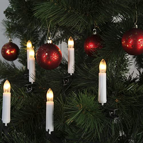 MARELIDA Kerzenlichterkette - Baumkerzen - warmweiße Glühlampen - Ring - E10 Fassung - für Innen (weiß, 12)
