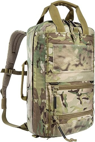 Tasmanian Tiger TT Survival Pack 16L Taktischer Flucht-Rucksack, Daypack, Wander-Rucksack mit Regen-Hülle und Organizer Pouches, Multicam