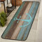 TropicalLife Anchor Holzl?ufer Teppiche f¨¹r Flur rutschfest 60 x 182 cm Anker Strandteppich L?ufer Teppich Waschbar Langfl?che Teppich L?ufer