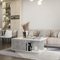 DF Table Basse de Salon, Moderne Table Salon avec Un Compartiment de Rangement Pratique, Finition de Plateau Blanc Brillant (Gloss Beton)