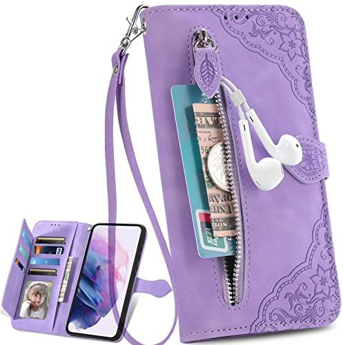BAILI Handyhülle für LG K50/LG Q60 Hülle, Reißverschluss Tasche Flip Handytasche für LG K50/LG Q60 Case