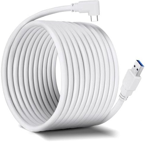 AXFEE Link Kabel 5m, Kompatibel mit Meta/Oculus Quest3/2/Pro PICO 4 PC Steam VR, Stouchi Virtual Reality Headset Kabel, Hochgeschwindigkeits PC Datenübertragungs, USB 3.0 auf USB C Kabel für Gaming PC