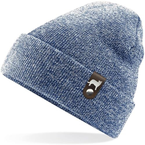 siviwonder Border Collie Mütze Patch Leder Gassi Beanie Strickmütze Warm Herren Damen Hundemotiv