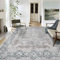 TALETA Teppich Wohnzimmer waschbar, grau Teppich Kurzflor rutschfest, Schlafzimmer Teppich, Vintage Teppich orientalisch, Carpet Living Room Groß: 120 x 170 cm