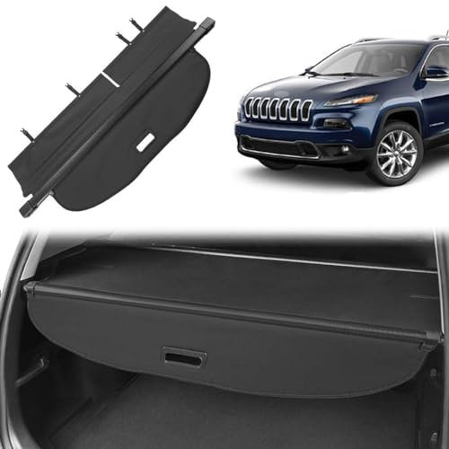 NoteDi Auto Einziehbare Laderaumabdeckung Kofferraumabdeckung Rollo für Jeep Compass 2013-2016, Hintere Kofferraum Ablagen Hutablage Schutz Abdeckung