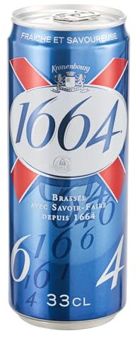 Bière 1664 Blonde 5.5° 33cl/Canette - Lot de 24, 48 et 72 Canettes - Expédié par la Sté Bo Time (24)