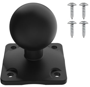 1.5 Ball Mount Base 1.5 TPU Ball Adapter with 4-Hole AMPS Square Plate Compatible with RAM Mounts C Size 1.5 Inch Ball Double Socket Arm