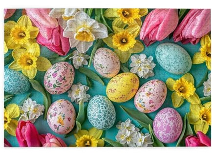 Puzzle 2000 Teile, Puzzle Erwachsene, Holzpuzzle Ostern Impossible Jigsaw, Clevere Rätsel, HD Farbe Jigsaw mit Geschenkbox Verpackung for Room Decor, Geschenke für Frauen Ostereier 100x70cm p-2031