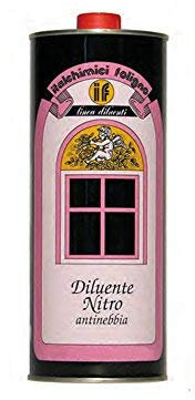 ITALCHIMICI LATTA DILUENTE NITRO ANTINEBBIA SOLVENTE SMALTI SINTETICI LAVAGGIO ATTREZZI PITTURA DETERGENTE PENNELLI BELLE ARTI IMBIANCHINO (1 LITRO)