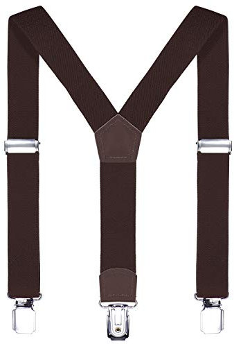 DonDon Kinder Hosenträger 2 cm schmal längenverstellbar für eine Körpergröße von 80 cm bis 110 cm bzw. 1-5 Jahre Braun