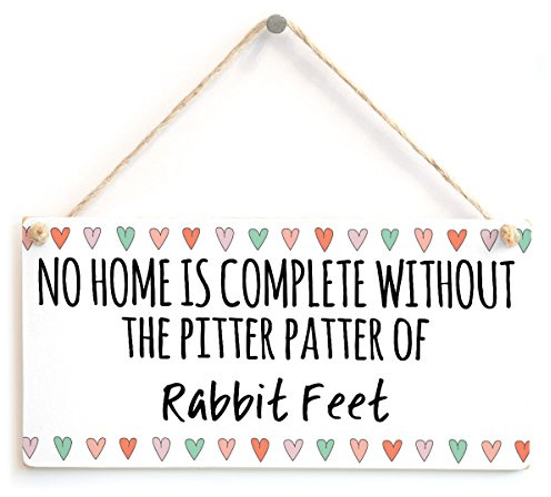 Pitter Patter of Rabbit Feet Sign, Rabbit Decor | Rabbit feet home sentiment