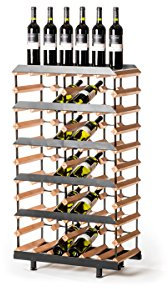 RAXI™ Präsentation Premium Weinregal aus Buchenholz mit luxuriösem Design, ideale zum Präsentieren Ihrer Weinsamlung/Vinothek – 30x Flaschen