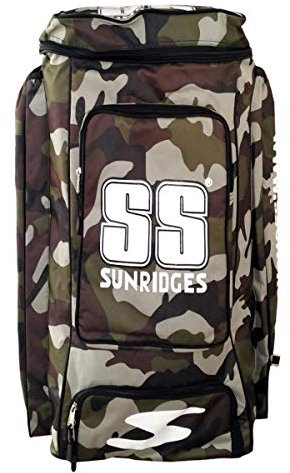 SS Camo Duffle Cricket Kit Bag | Colour: Green | Size: Large | Light Weight with Attractive Design | Weather-Resistant | Spacious Storage | Comfort | Stylish and Sporty | Shoulder Straps