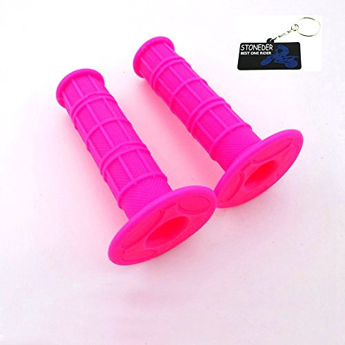 STONEDER Gasgriffe, robust, weich, Gummi, für Pit Dirt-Motor, Trailbike, Motorrad, Motocross, Pink