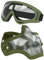 Airsoft Maske und Goggles Set, Half Face Full Steel Mesh Maske und Schutzbrillen für CS/Jagd/Paintball/Schießen (OD-Schädel)