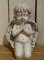 Unbekannt | Engel-Figur Engelchen Deko-Figur Grabschmuck kniend mit betenden Händen | Advent Weihnachten Weihnachtsdekoration | Grau | H 23 cm B 18 cm T 12 cm