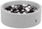 KiddyMoon 90X30cm/200 Bolas ∅ 7Cm Piscina De Bolas para Ninos Hecha En La UE, Gris Clr:Blanco/Negro/Plata
