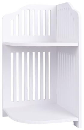 HornTide Brief Scaffale organizer alla moda Scaffale angolare a 2 livelli per contenitori cosmetici per piante in vaso Decorazione da tavolo per scrivania fai da te Compositi legno-plastica