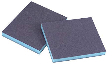sourcing map Sanding Sponge 220 Grit Sanding Block Pad 4.7inch X 3.9inch X 0.4inch Blue 2pcs