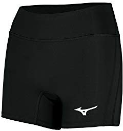 Mizuno Damen Volleyball-Shorts mit erhöhter Innenbeinlänge 10,2 cm, Damen, Elevated 4 Inseam Volleyball Short, schwarz, Medium