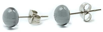 Ohrstecker Edelstahl grau - mini Glastropfen Geschenk beste Freundin