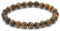 MINERAL MIRACLES Armband, runde Perlen, 8 mm, Naturstein, französische Handwerkskunst, mehr als 60 Auswahlmöglichkeiten (Tigerauge 8 mm)