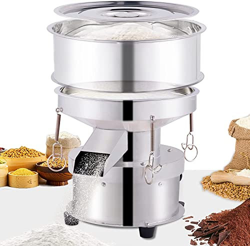 YUCHENGTECH Elektrisches Vibrationssieb φ 300mm Automatische Pulversiebmaschine Elektrisches Mehlsieb aus Edelstahl Elektrische Siebmaschine für Pulver/Granulat 1350 U/min 50W(ohne Sieb)