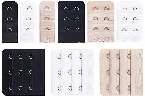 Wskderliner BH Verlängerung BH-Erweiterung 3 Reihen Verschiedene Sets Verlängerung für alle gängigen BH Modelle Schwarz Weiss Beige, 9er