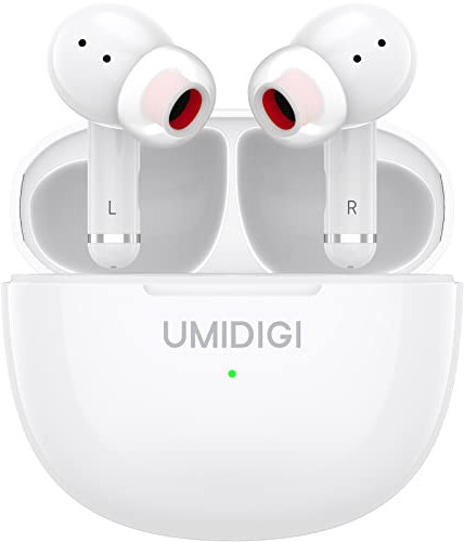 UMIDIGI Cuffie Bluetooth True Wireless In-Ear, AirBuds Pro Auricolari Bluetooth 5.1 con 6 Mic, 25 Ore Riproduzione, IPX5 Impermeabili Cuffie, ANC Ibride Attiva Rumore Cuffiette Senza Fili,Bianco