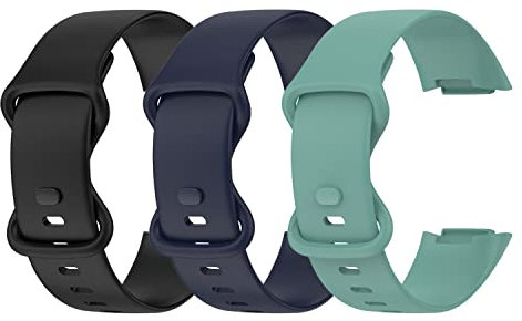 Ruentech Pulsera compatible con Fitbit Charge 5, pulsera de repuesto para rastreador de actividad, correa de silicona ajustable para hombre y mujer (tamaño S, color 3B)