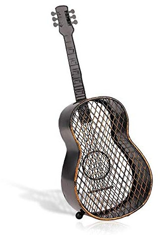 HETAN Gitarre Weinkorken Behälter Heimdekoration Retro Heimdekoration Weinset Dekoration Geschenk Lagerregal,Schwarz