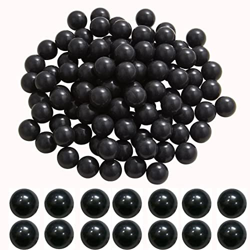 100 x 0,68 Kaliber Paintbälle wiederverwendbar für Training, 0,68 Kaliber massives Nylon Paintball Munitionsprojektil Nahtlose Reball zur Selbstverteidigung (schwarz)
