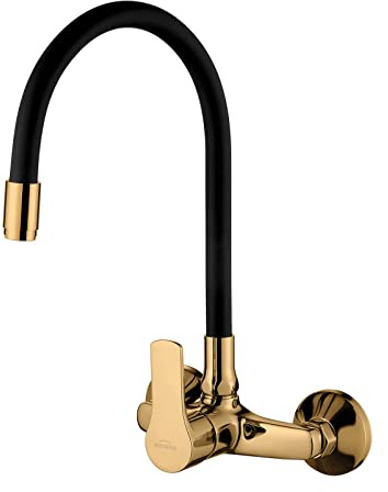 Gold Wand Küchen Wasserhahn Elastischer Auslauf Einhebel Wassermischer