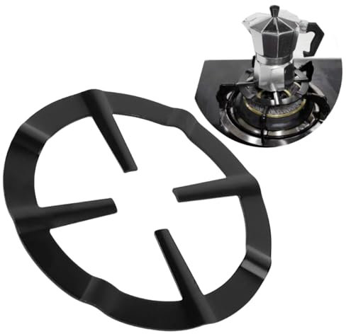 Estante de Café Estufa, Soporte para olla Moka, Reductor Cocina Gas, Soporte Cafetera para Estufa de Gas, 13,3cm×13.3×0,3cm, Soporte Redondo para Ollas Moka, Acero inoxidable, para Quemador de Gas