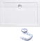 doporro Piatto Doccia 100x160 cm Rettangolare in Acrilico Rinforzato Bianco Lucido, Altezza 4 cm Ultrasottile, con Piletta di Scarico Cromata Inclusa （AL01) - Faro2