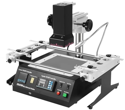 Ir6500 Rework Station, BGA Rework Workstation, Infrared Welding Soldering Station for Welding, Remove or Repair Packaged Devices, Heating Desoldering Station Workplace Welding Equipment
