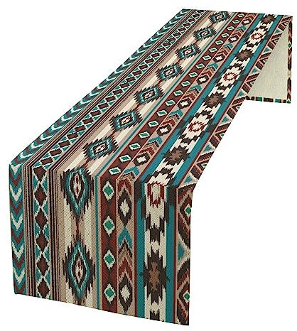 Tischläufer mit südwestlichem Muster, Boho-Stil, indische Ethno-Tisch-Kollektion, Tischläufer für Küche, Esszimmer, Bankett, Restaurant, 33 x 152,4 cm