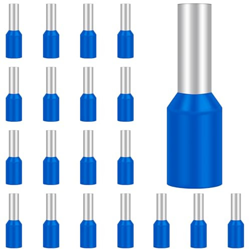 Hanibos Insulated Bootlace Ferrule Wire Terminals - 100Pcs, Blue Cord Pin End Crimp Ferrules, 2.5mm², E2508
