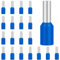 Hanibos Insulated Bootlace Ferrule Wire Terminals - 100Pcs, Blue Cord Pin End Crimp Ferrules, 2.5mm², E2508