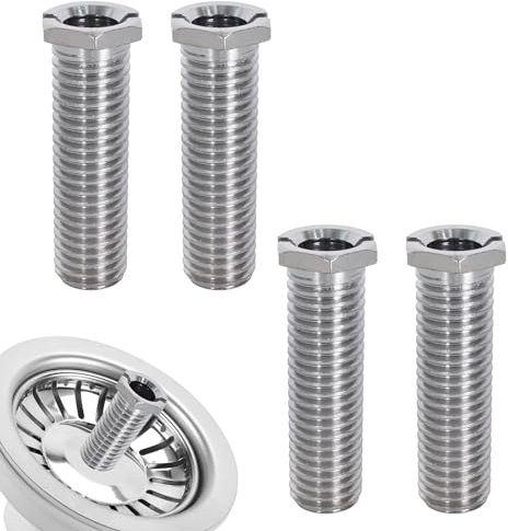 4 Pezzi Viti per Cestello Del Lavandino 45 mm, Viti Cave Filettato Connettore a Vite M12 Vite per Lavello, Viti per Lavandino, Cestello, Viti per Accessori di Fissaggio per Cucina Lavabo