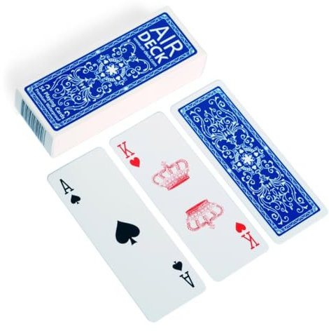 Air Deck - Leichte und kompakte Spielkarten für die Reise - 54 Karten, Kartenspiel Urlaub, Kartendeck (Classic Blue)