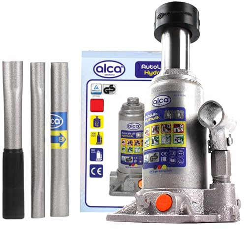 alca Hydraulic Car Bottle Jack Lifting Stand With Rubber Pad For Car Van Campervan (10 Ton Bottle Jack 432210+RM)