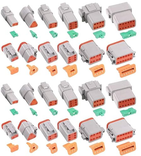 Deutsch DT Kit de connecteurs de fils électriques 24 connecteurs mâles et femelles pour câbles électriques de voiture, bateaux (2/3/4/6/8/12 broches)