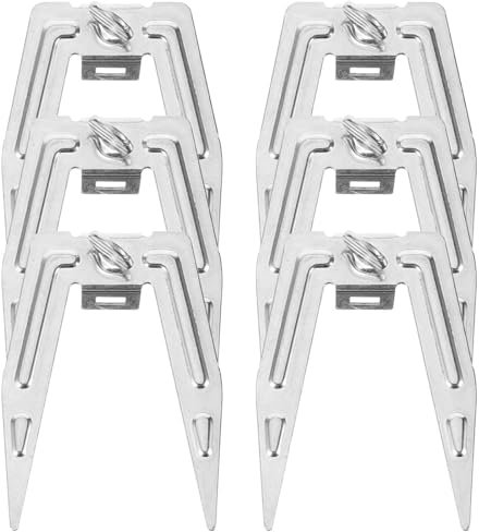 HOLIDYOYO 6 Sets of Silver Rotisserie Meat Forks, Grill Spit Rod Roast, Stainless Steel Chicken Grilling Fork, Air Fryer Fork Grill Spit for Home Kitchen Picnic BBQ Camping