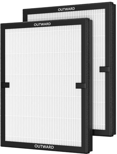 E-200 H13 HEPA Air Filte Compatible with LUNINO E-200 Air Puri-fier Filte Replacement 3 Stage Strong and Efficient Filtration with Activated Carbo Filte For LUNINO Home Large Room 1740sq.ft, 2 Pack