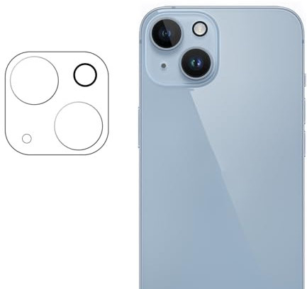 Trimming Shop Camera Lens Protector Compatible For iPhone 14 & iPhone 14 Plus 9H Tempered Glass, Anti-Scratch, Ultra-thin, Anti-Shatter, HD Clear, Anti-Fingerprint, Case Friendly, Clear, Pack of 1